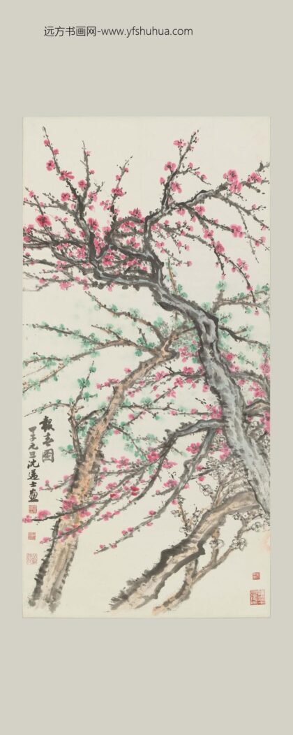 沈迈士 三色梅花图轴.jpg