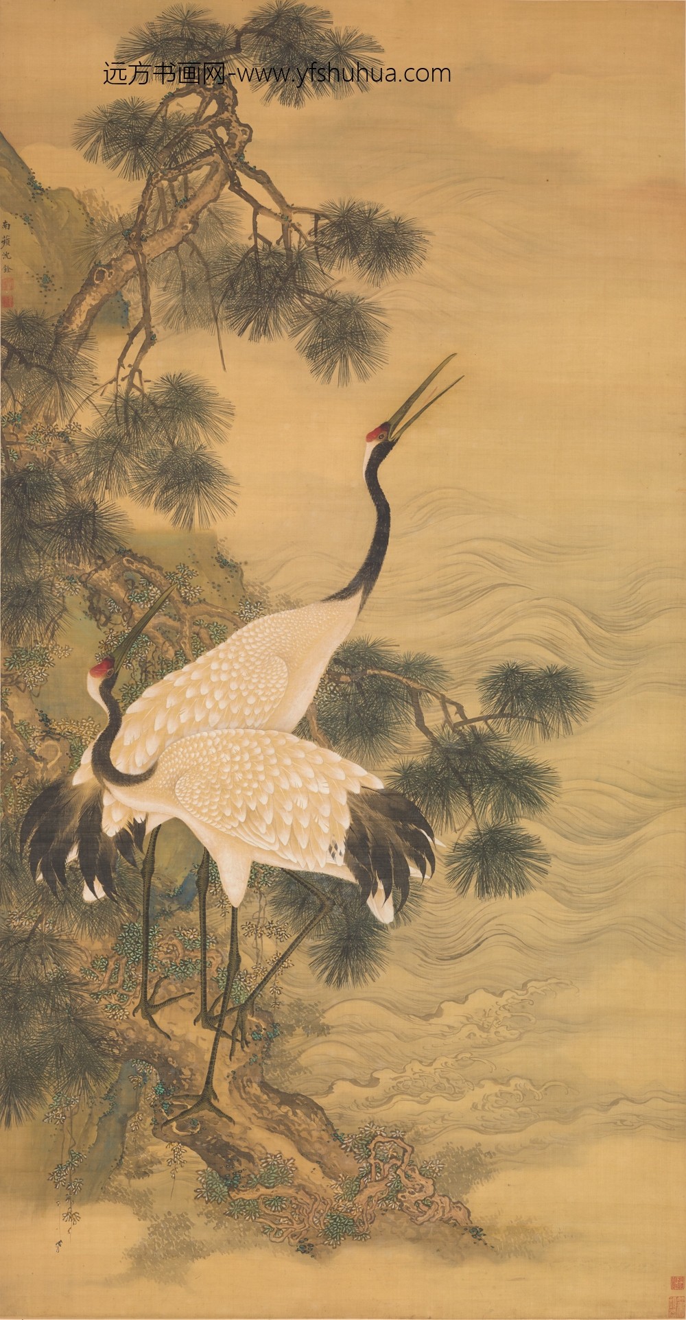 沈铨_松鹤图轴-