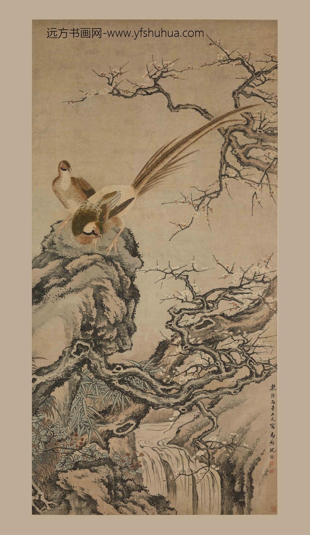 沈铨_梅竹稚鸡图轴