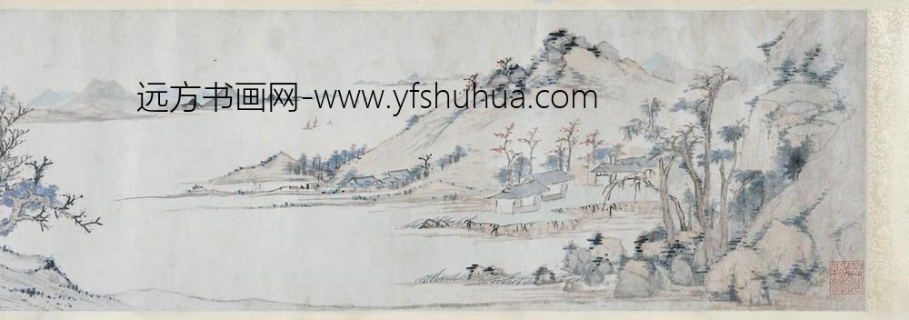 沈颢灏_秋林湖屿图卷