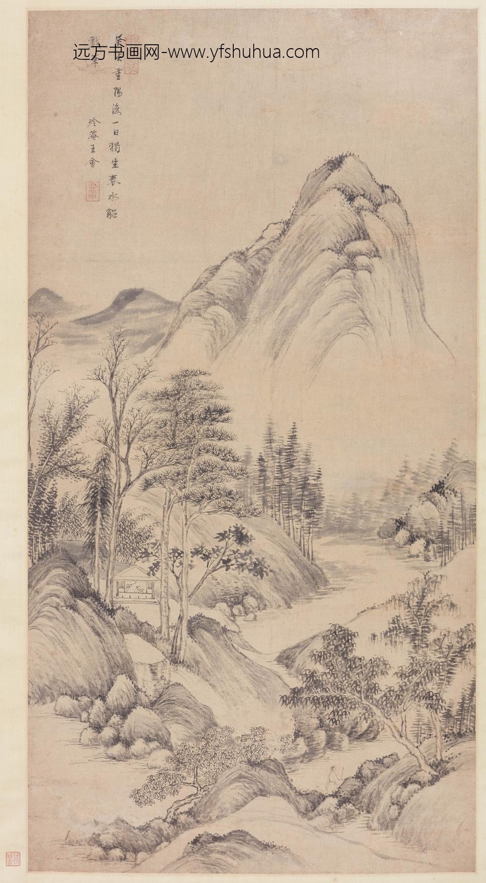 王会_入山访友图轴