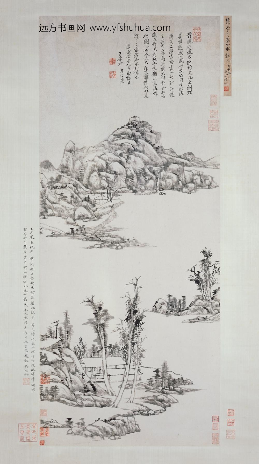 王原祁_仿倪瓒山水轴