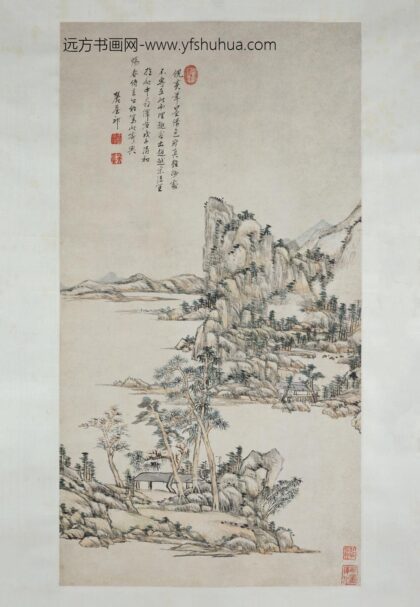 王原祁 仿倪黄山水图轴.jpg