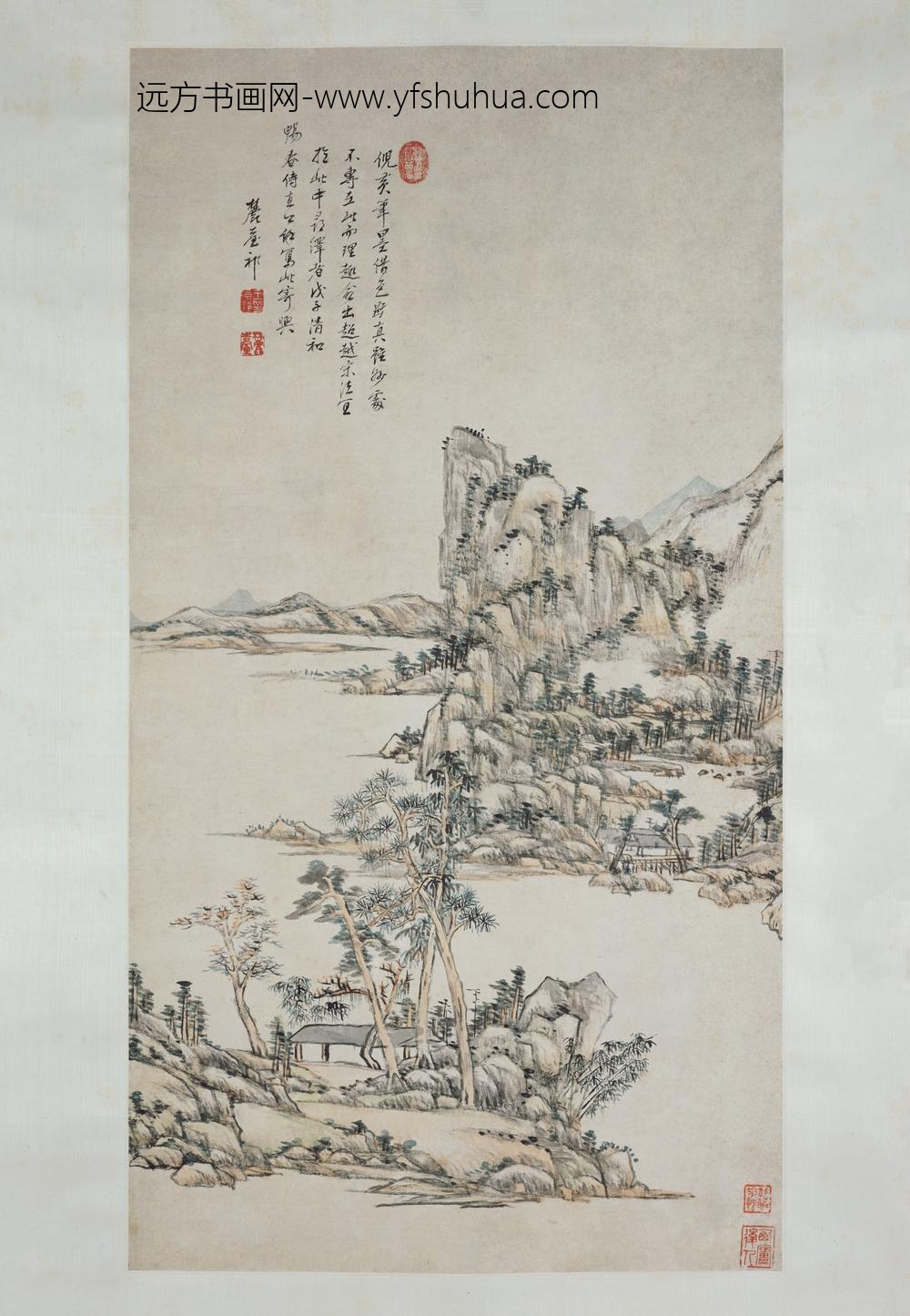 王原祁_仿倪黄山水图轴