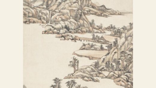 王原祁 仿倪黄山水轴.jpg