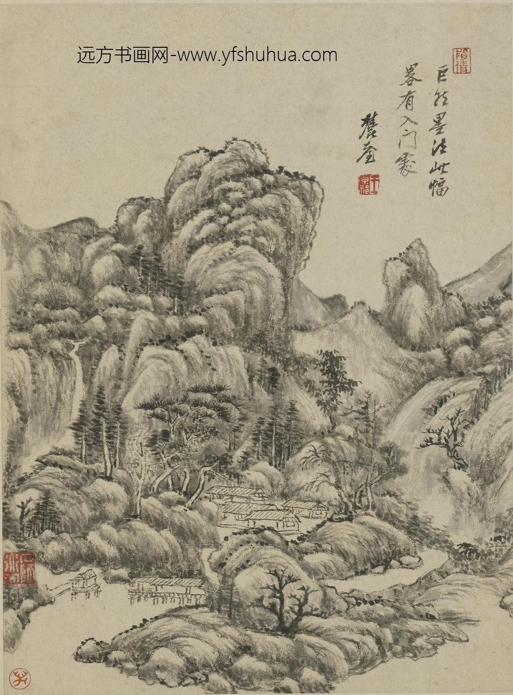 王原祁_仿古山水图册-_