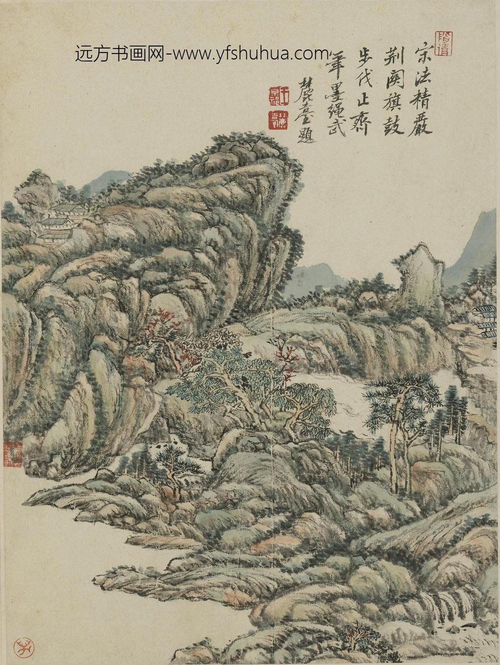 王原祁_仿古山水图册-_