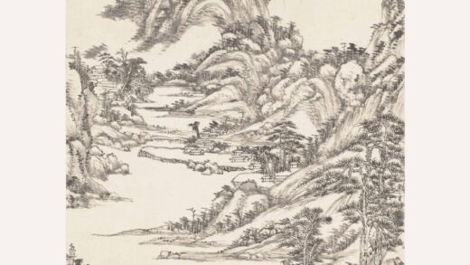 王原祁 仿大痴白石青溪图轴.jpg