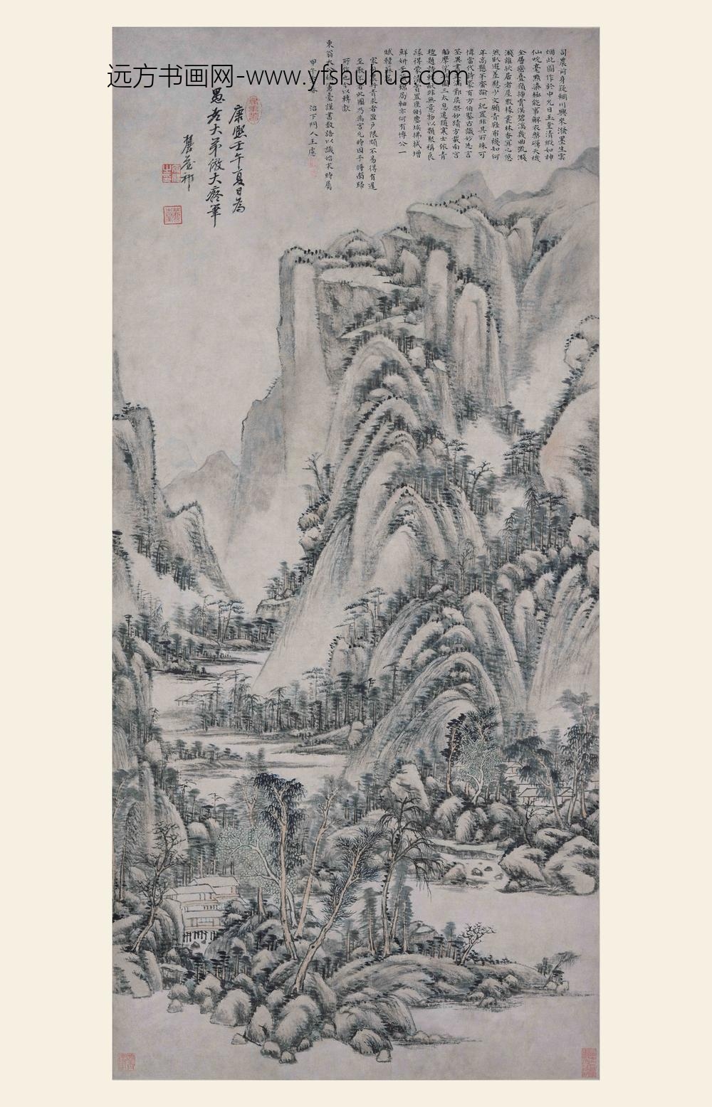 王原祁_仿大痴设色山水轴