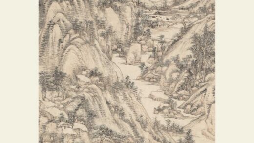 王原祁 仿子久设色山水轴.jpg