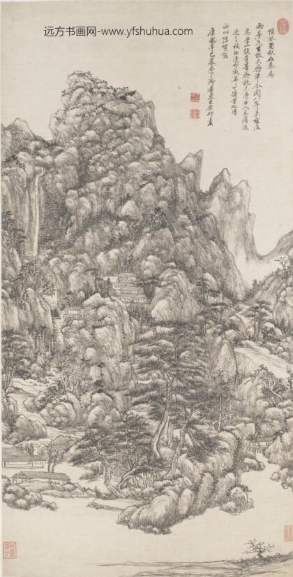 王原祁 仿王蒙山水图轴.jpg