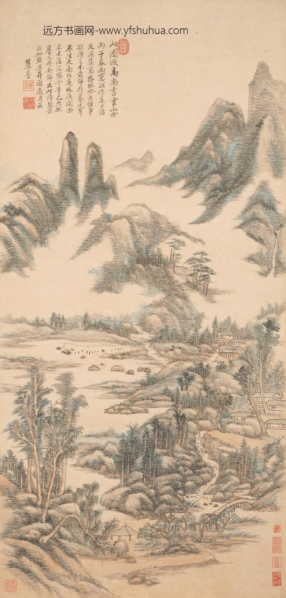 王原祁_仿高克恭云山图轴