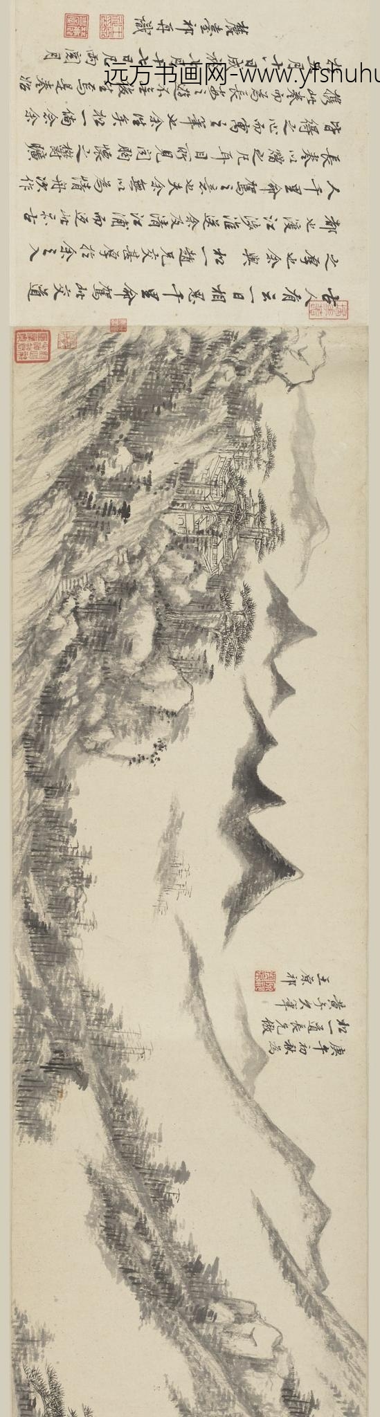 王原祁_仿黄公望山水卷_