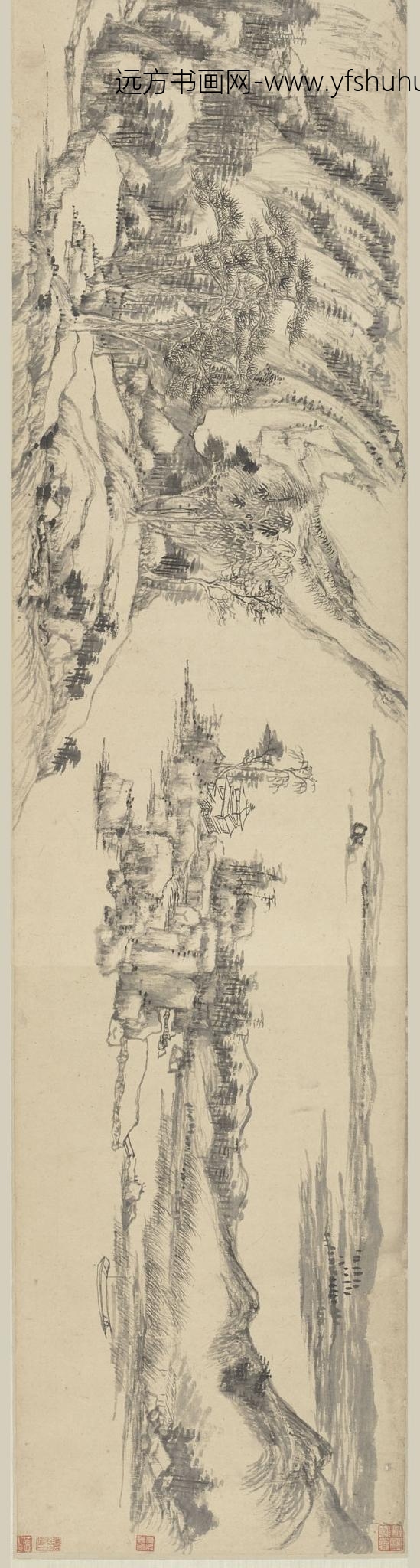 王原祁_仿黄公望山水卷_