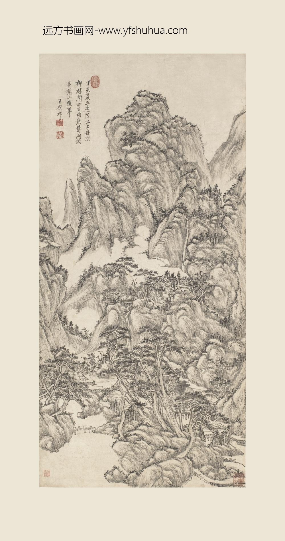 王原祁_仿黄鹤山樵山水轴