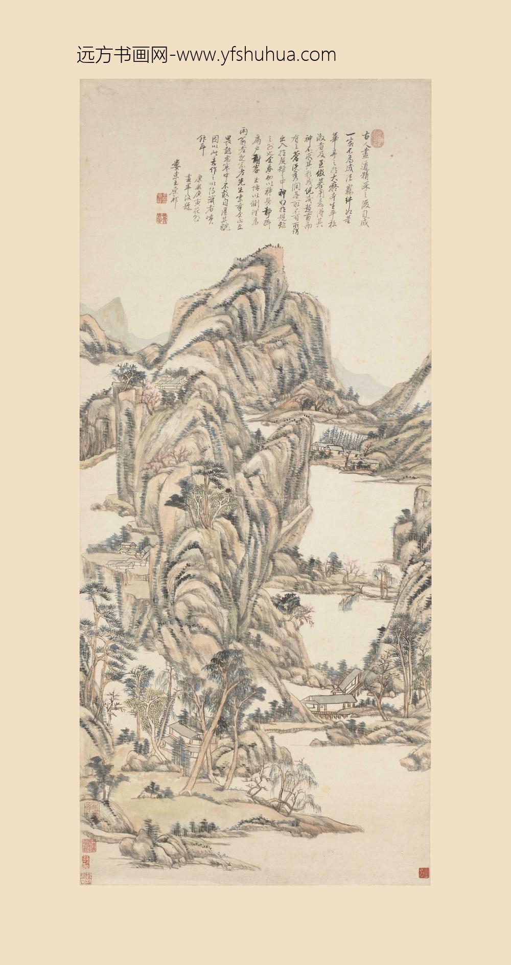 王原祁_山水轴-