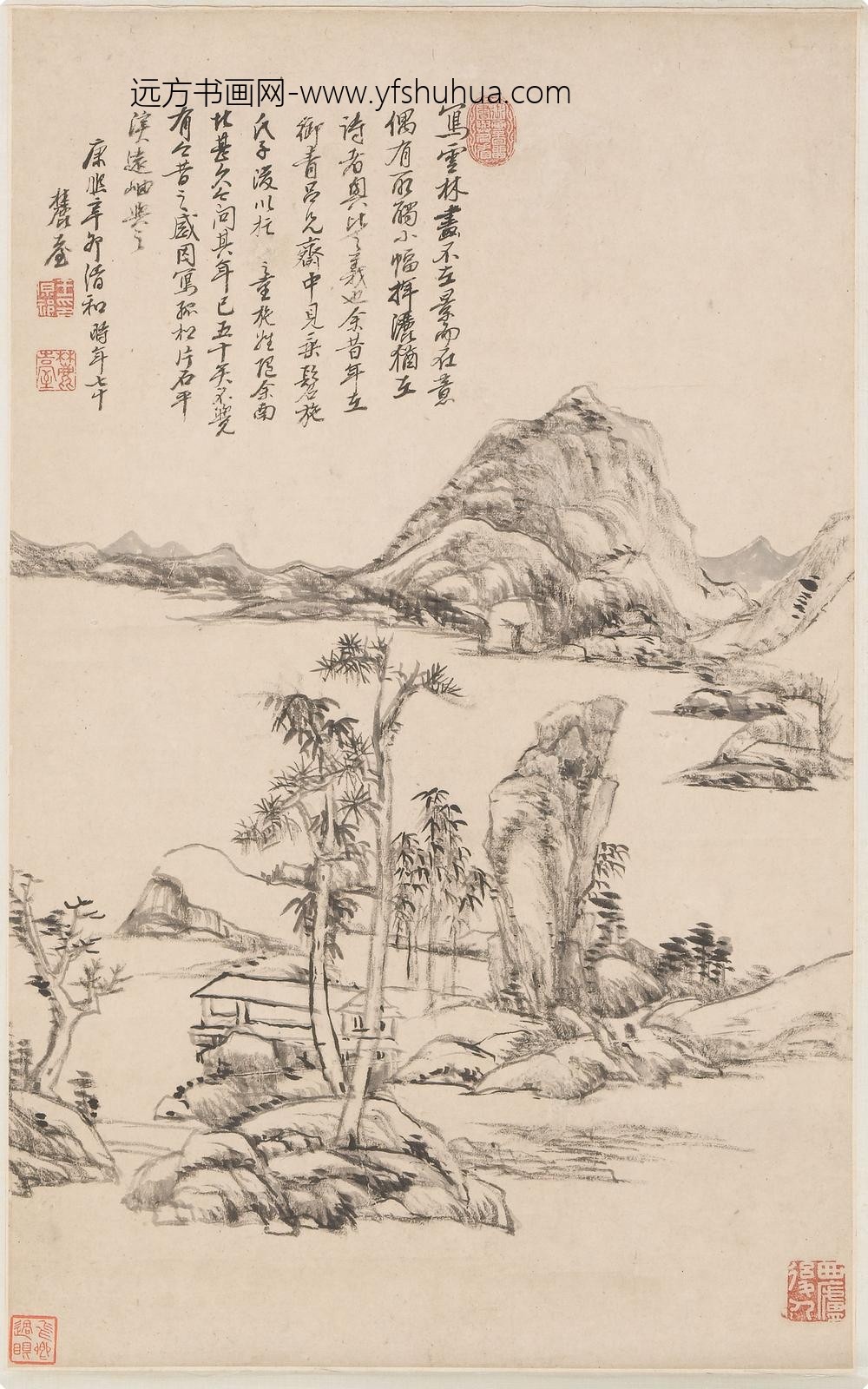 王原祁_平溪远岫图轴