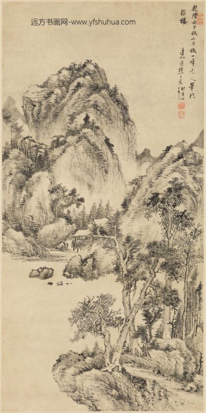 王宸（蓬樵） 仿一峰山水图轴.jpg