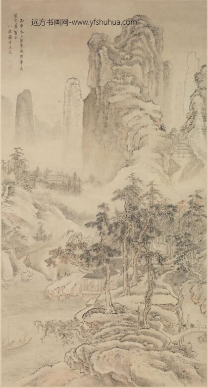 王巘 法李成山水图轴.jpg