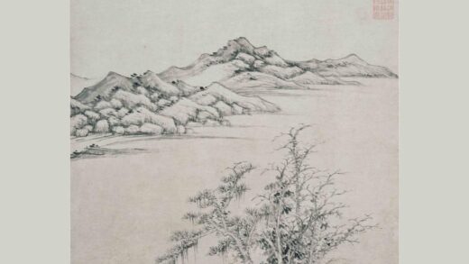 王时敏 仿倪春林山影图轴.jpg