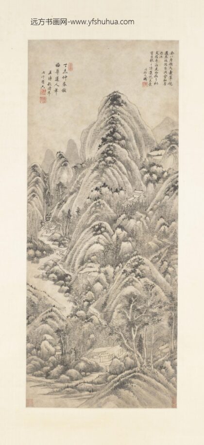 王时敏 仿吴镇山水轴.jpg