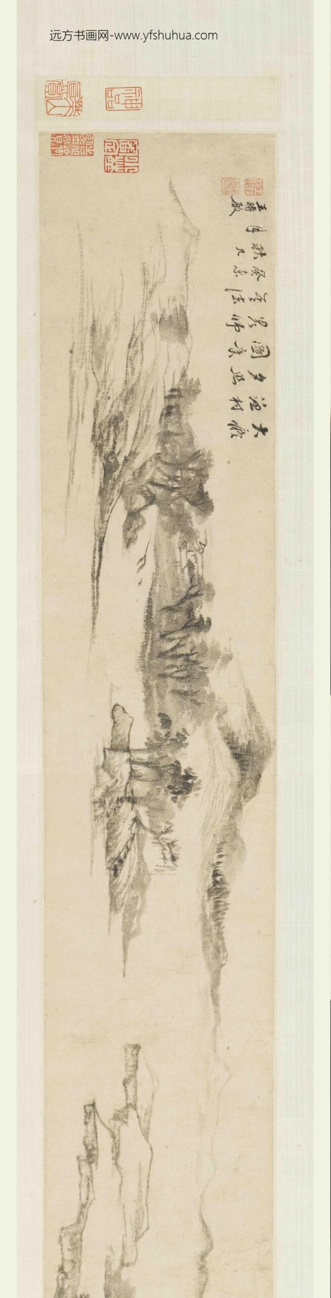 王时敏_拟大痴渔村夕照图卷_