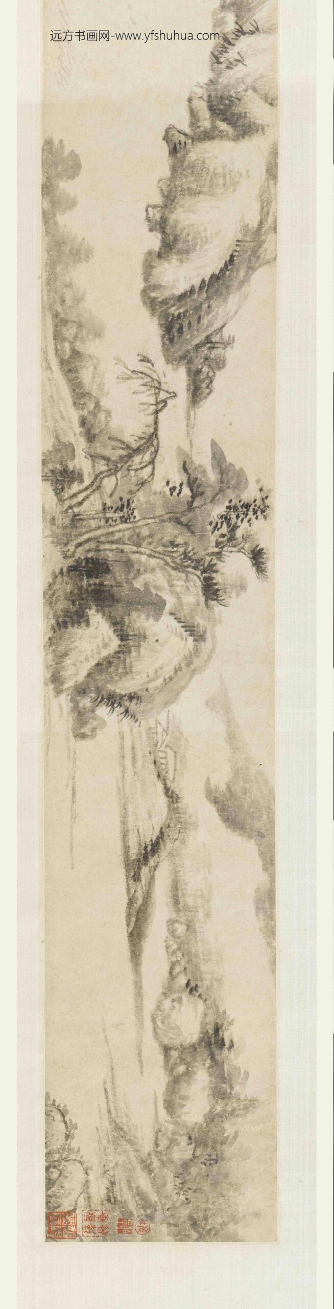 王时敏_拟大痴渔村夕照图卷_