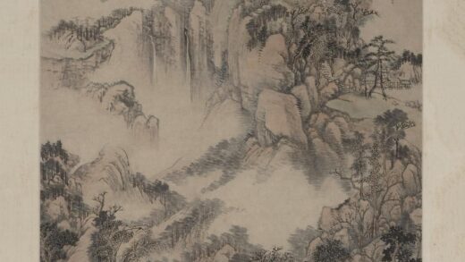 王时敏 秋峦双瀑图轴.jpg