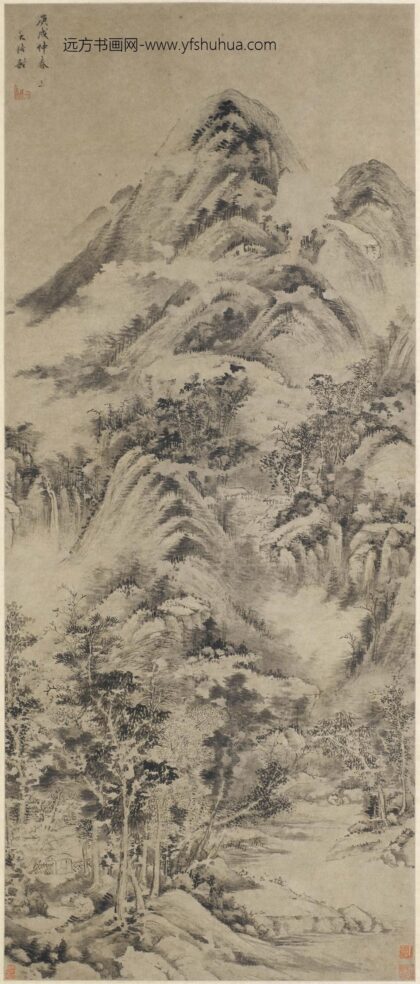 王时敏 重山云树图轴.jpg