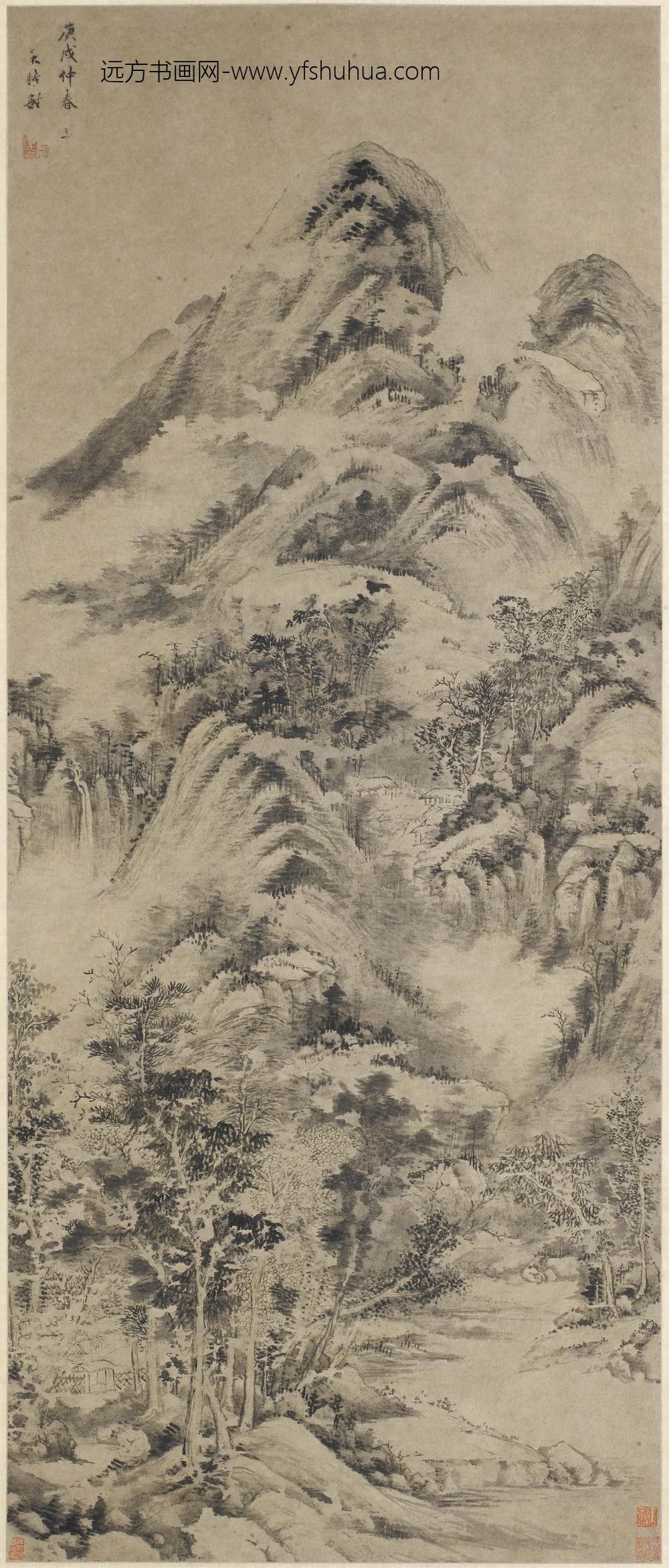 王时敏_重山云树图轴