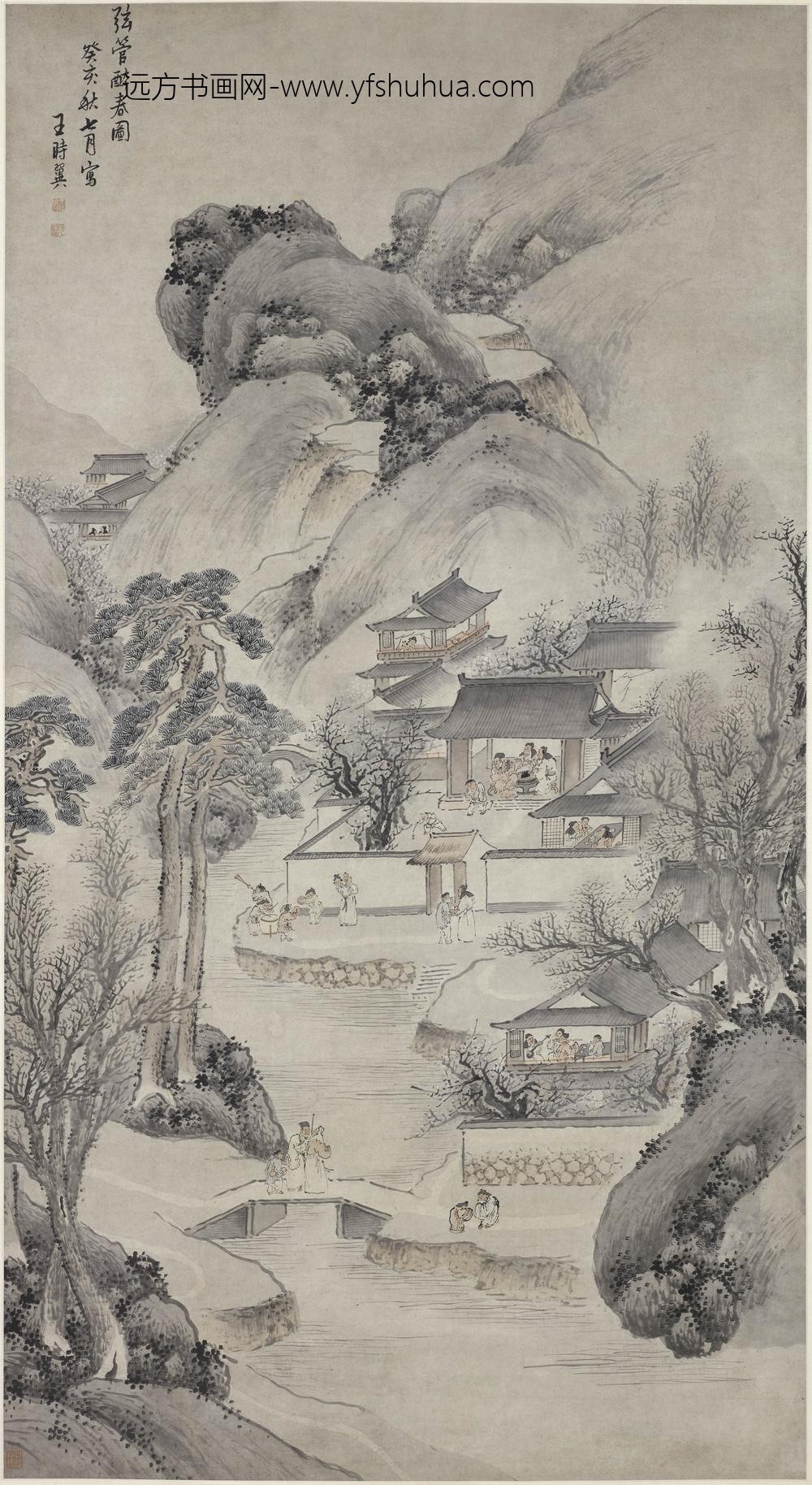 王时翼_弦管醉春图轴