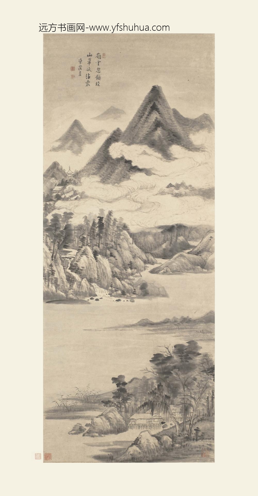 王昱_岭云山翠图轴