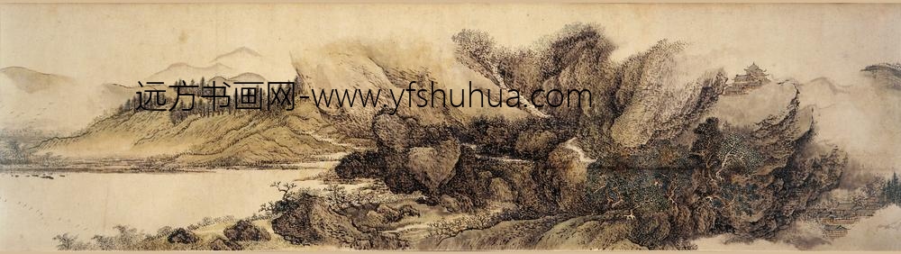 王翚_仿关仝溪山晴霭图卷