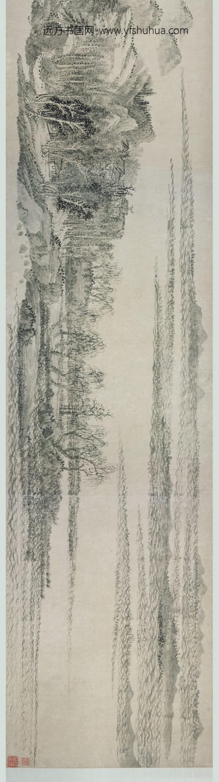 王翚_仿巨然夏山清晓图卷_