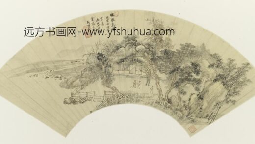 王翚 仿曹知白林泉高逸图扇页.jpg