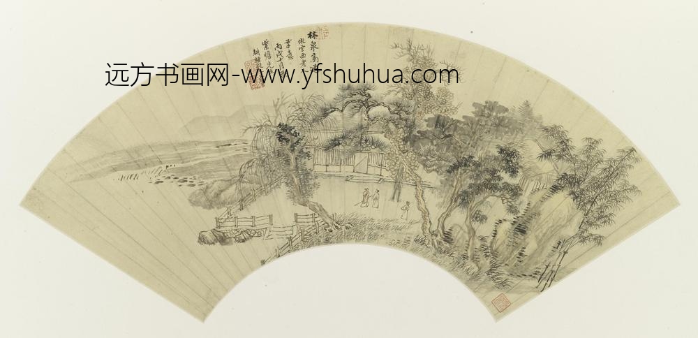 王翚_仿曹知白林泉高逸图扇页