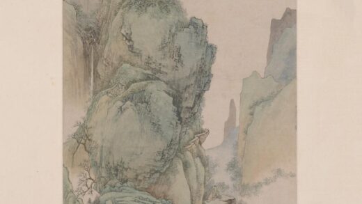 王翚 仿赵孟頫春山飞瀑图轴.jpg