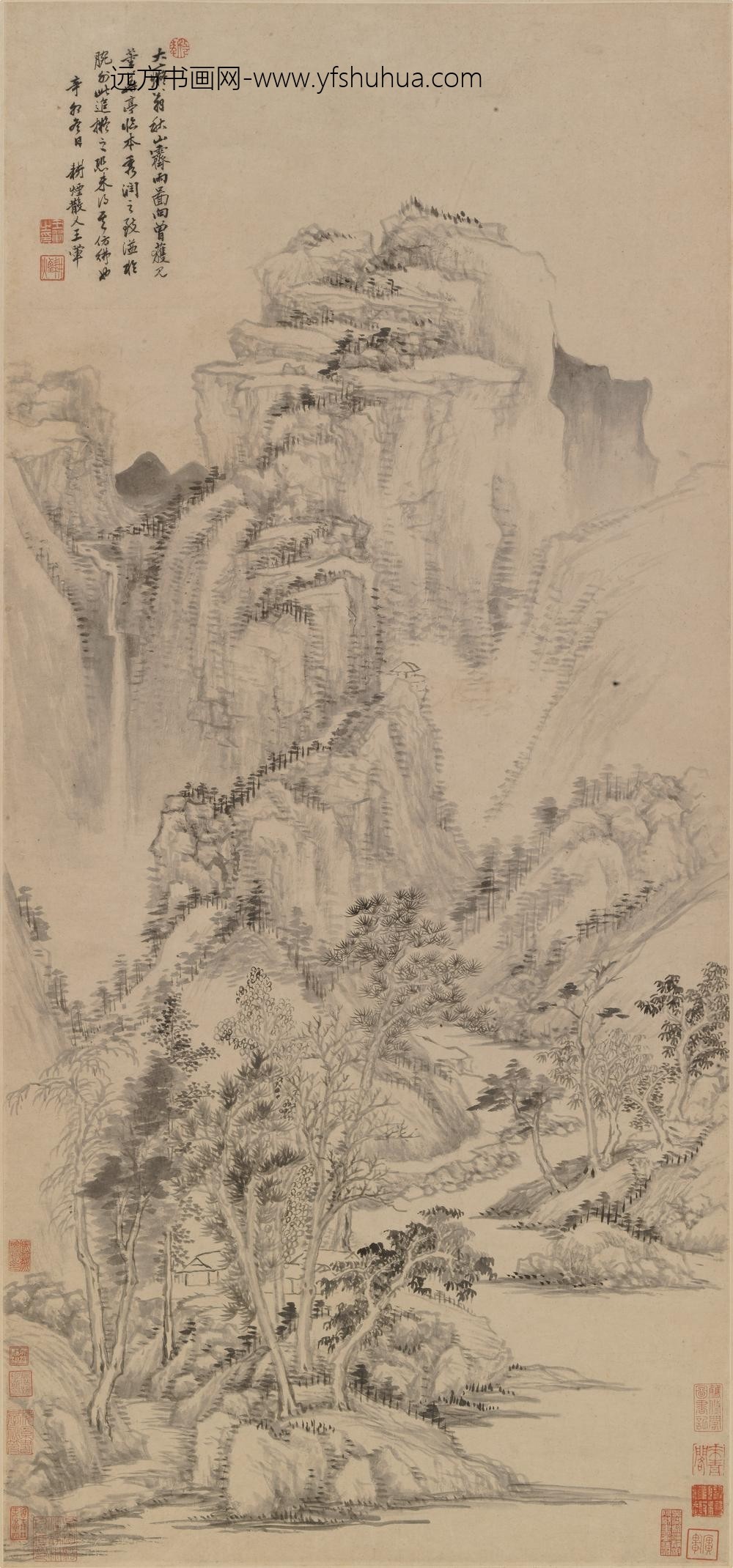 王翚_仿黄公望秋山无尽图轴