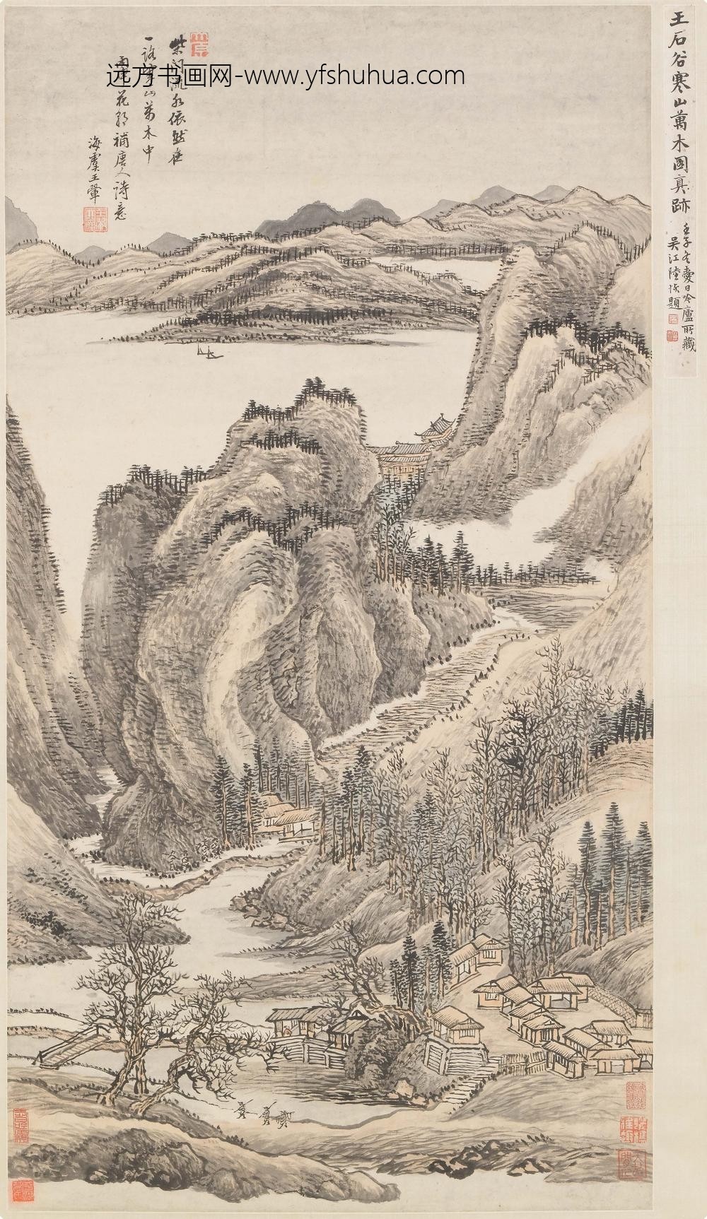 王翚_寒山万木图轴