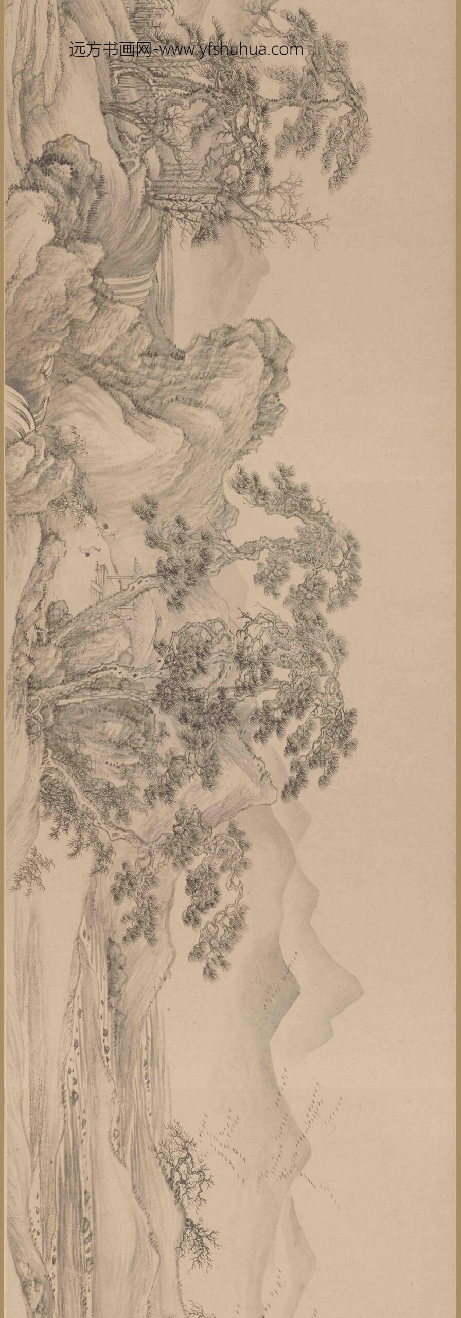 王翚_寒林雅趣图卷_