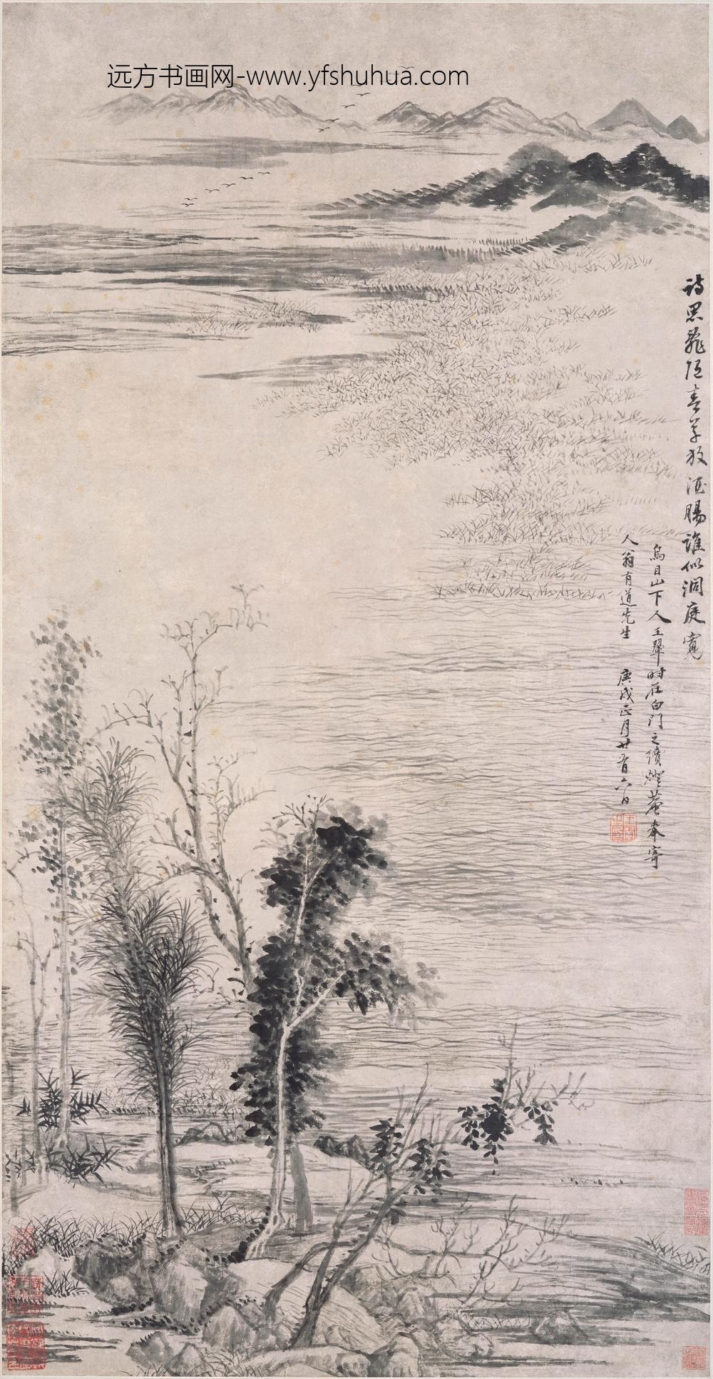 王翚_春草洞庭图轴