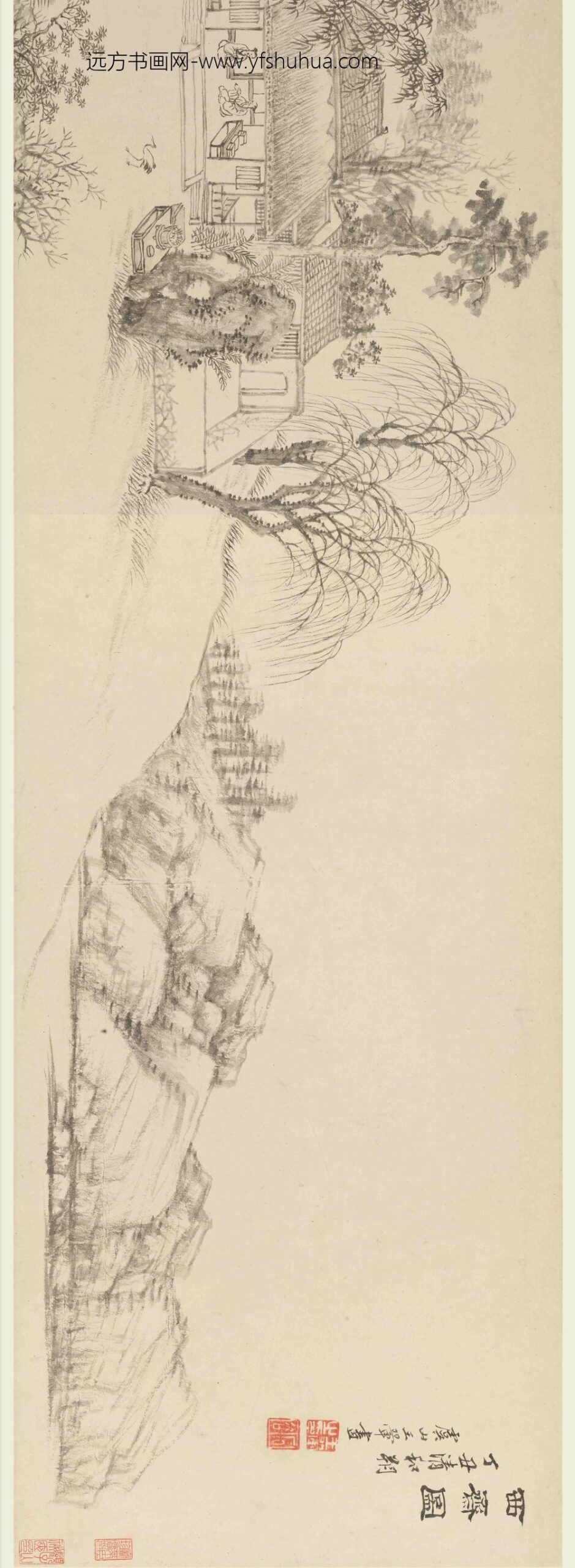 王翚_西斋图卷_