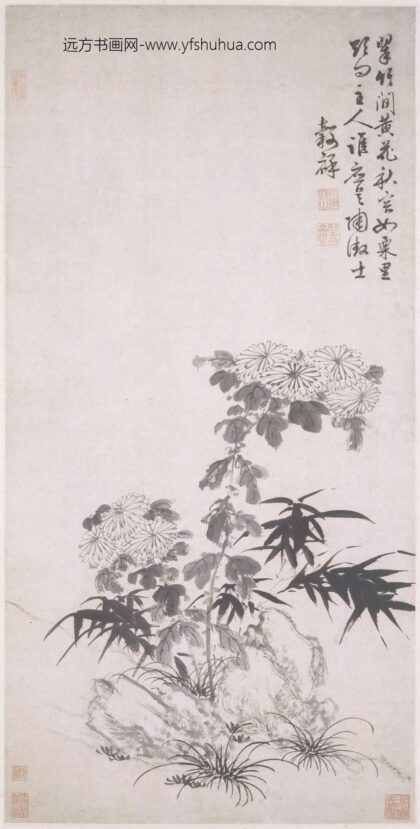 王谷祥（王穀祥） 翠竹黄花图轴.jpg