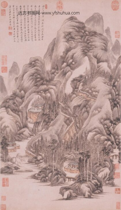 王鉴 临巨然溪山图轴.jpg