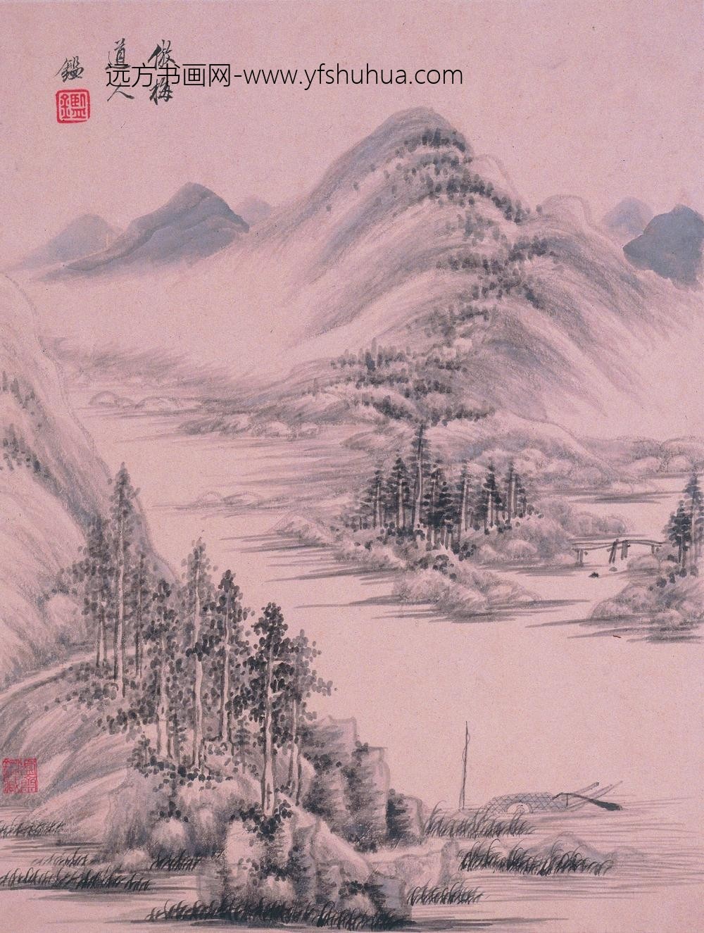 王鉴_仿古山水册-_