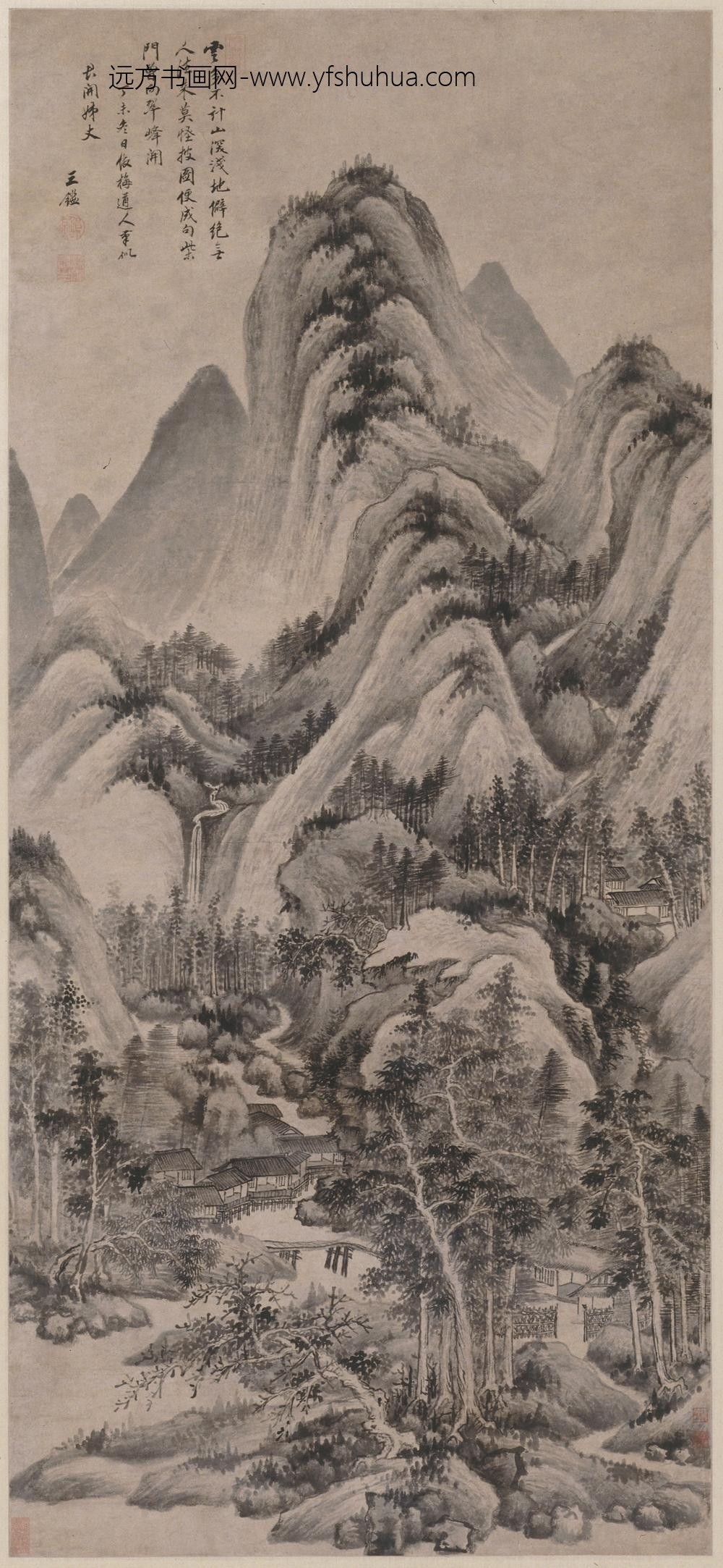 王鉴_仿梅道人山水轴