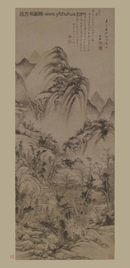 王鉴 仿江贯道山水图轴.jpg