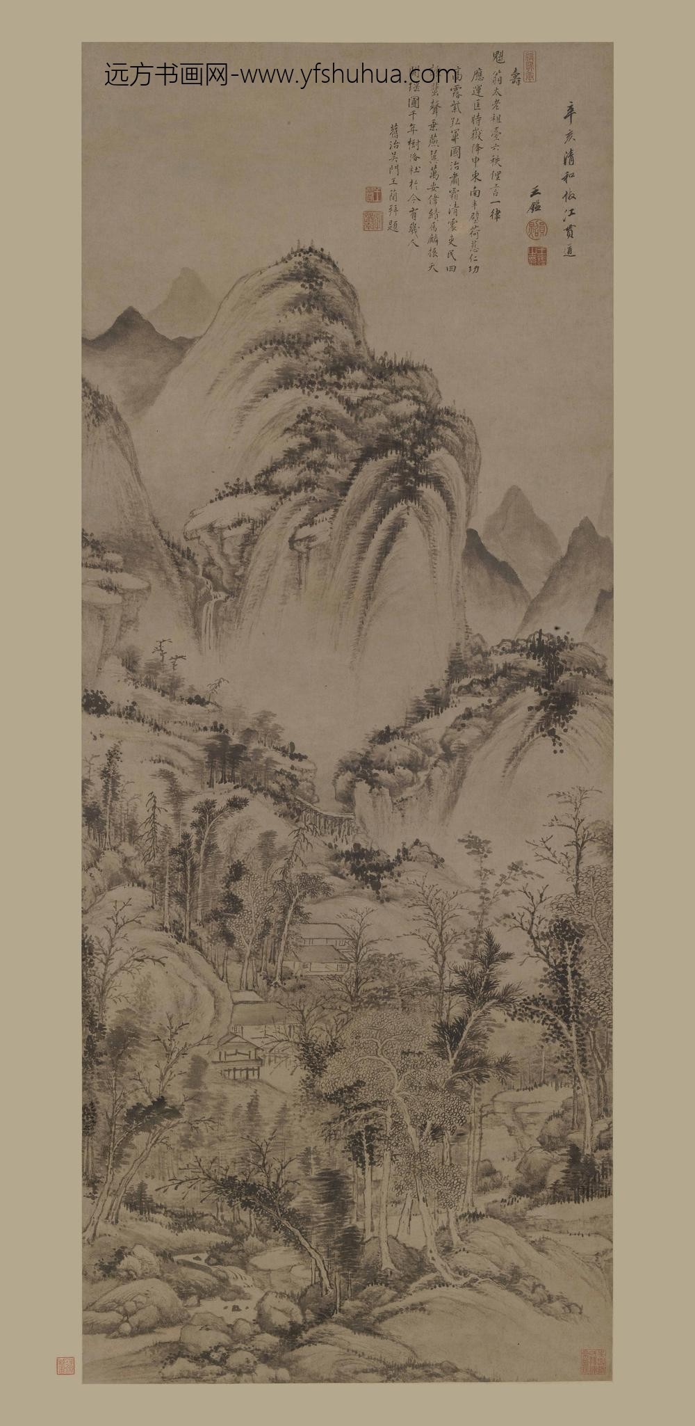 王鉴_仿江贯道山水图轴