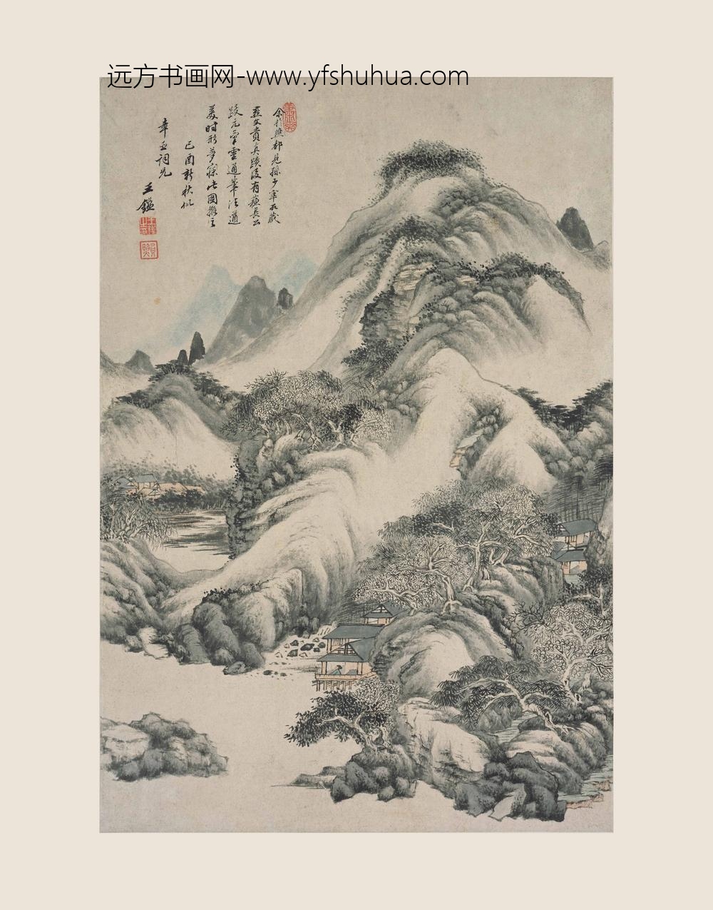 王鉴_仿燕文贵山水轴