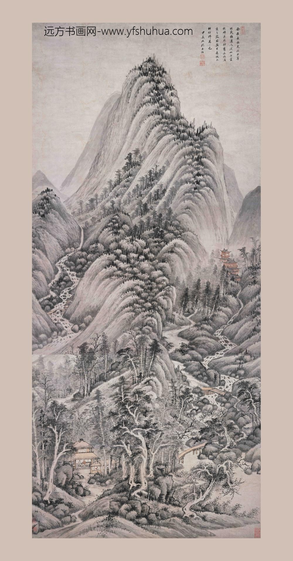 王鉴_溪山无尽图轴-